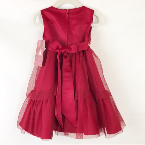 NWT Girls Red Sequin Bodice Tulle Dress Size 2T/3T - Picture 7 of 8